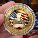 America 250th,Independence Day,Family,Proud,Vector - Camouflage Man Woman American Hero - Personalized Commemorative Keepsake Coin
