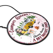 Gift For Yourself,Gift For Women,Happy,Camping - Camper Queen Classy Sassy - Personalized Stained Glass Window Hanging Suncatcher