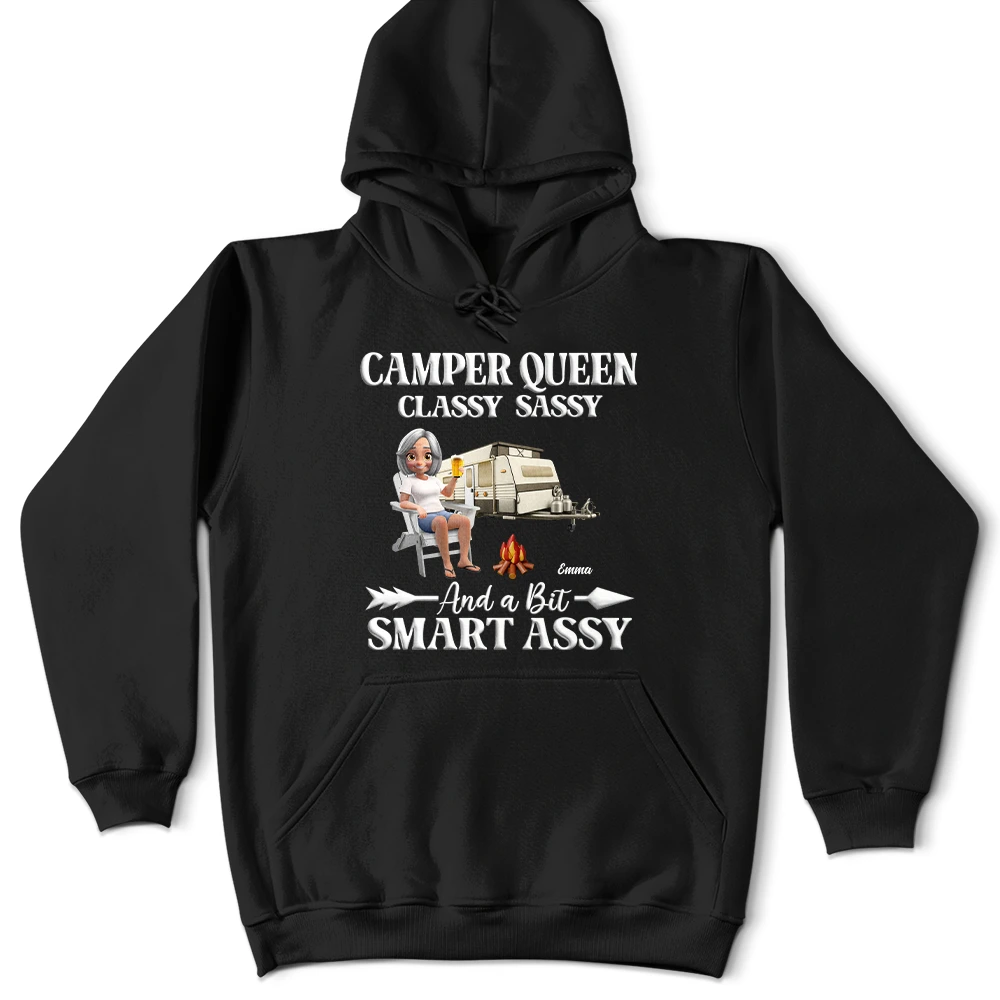 Gift For Yourself,Camping,Campsite,Happy - Camper Queen Classy Sassy - Personalized T Shirt