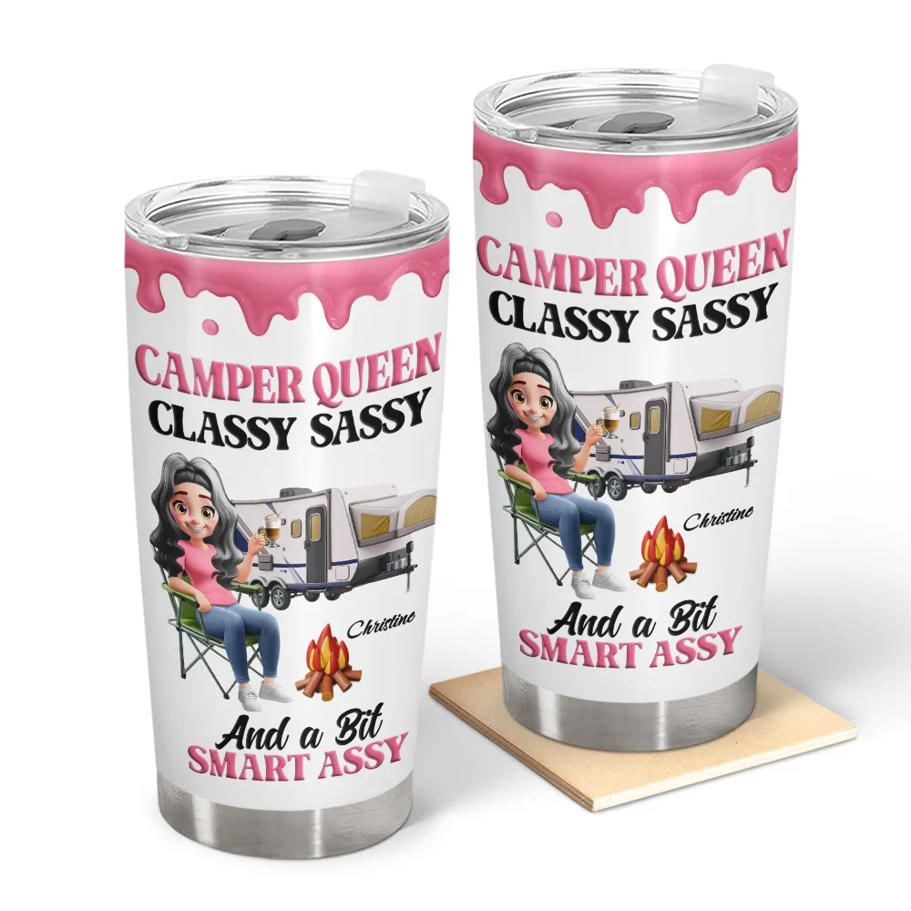 Camper Queen Classy Sassy - Personalized Tumbler
