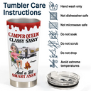 Gift For Women,Gift For Yourself,Camping,Campsite,Happy - Camper Queen Classy Sassy - Personalized Tumbler