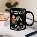 Gift For Yourself,Gift For Women,Camping,Campsite,Happy - Camper Queen Classy Sassy 3D Effect - Personalized Mug