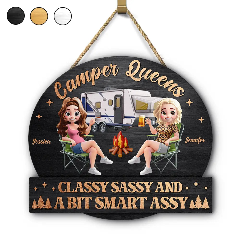 Camper Queens Classy Sassy - Personalized Custom Shaped Wood Sign ...