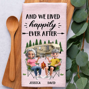 Camping,Campsite,Couple's Hobby,Gift For Couples,Gift For Wife - Camper Sweet Camper Camping Couple - Personalized Kitchen Towel