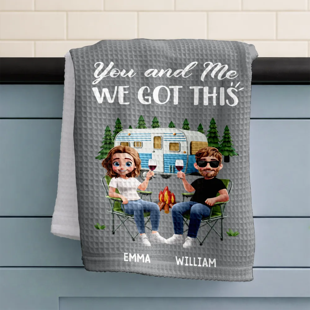 Camping,Campsite,Couple's Hobby,Gift For Couples,Gift For Wife - Camper Sweet Camper Camping Couple - Personalized Kitchen Towel