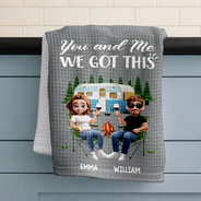 Camping,Campsite,Couple's Hobby,Gift For Couples,Gift For Wife - Camper Sweet Camper Camping Couple - Personalized Kitchen Towel