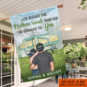 Camping Couple Campers Travelers God Blessed Custom Flag