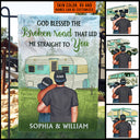 Camping Couple Campers Travelers God Blessed Custom Flag