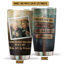 Verre personnalisé avec photo de couple campeur, tenez-vous la main, cadeau pour mariage, anniversaire, anniversaire