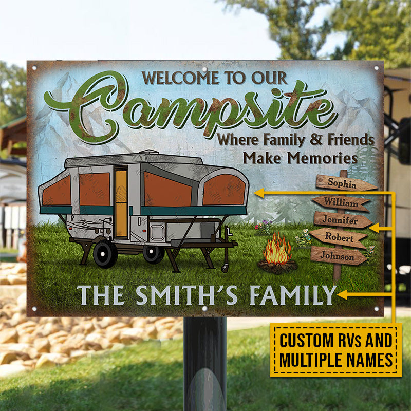 Feel Fan Fun Camping ポスター　サイン付　earthmix Camping Welcome To Our Campsite Custom Classic Metal Signs