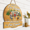 Camping Besties Welcome To Our Camper - Personalized Custom Shaped Wood Sign