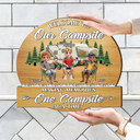 Camping,Campsite,Gift For Bestie,Best friends' Hobby - Camping Besties Welcome To Our Camper - Personalized Custom Shaped Wood Sign