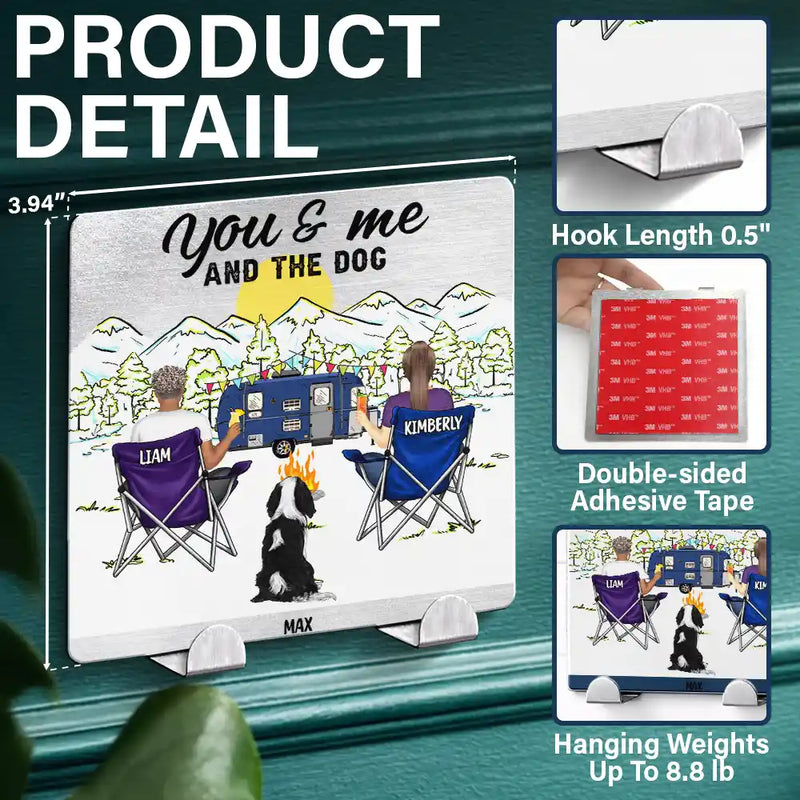 Couple's Hobby,Camping,Pet Couple,Gift For Couples,Happy - Camping Couple You And Me And The Dogs Back - Personalized Mini Key Hook