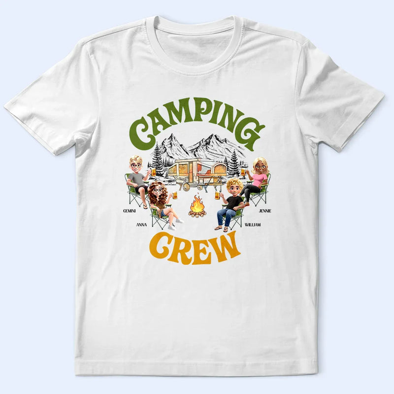 Gift For Men, Gift For Women, Best friends' Hobby, Camping, Gift For Bestie, Summer, Happy - Camping Crew - Personalized T Shirt