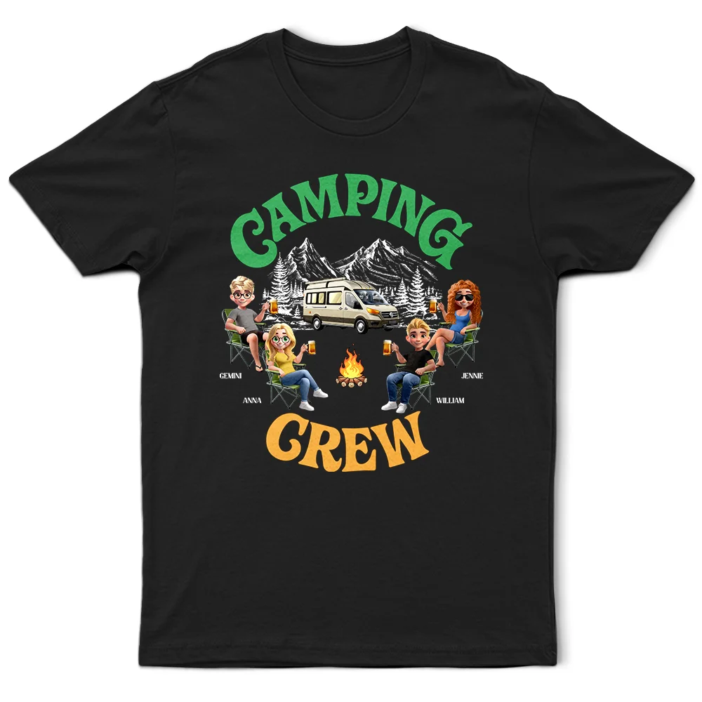 Gift For Bestie,Gift For Women,Gift For Men,Camping,Summer,Happy - Camping Crew 3D Effect - Personalized T Shirt