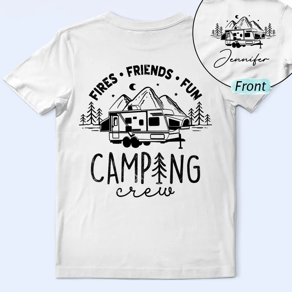 Gift For Bestie, Humorous, Summer, Icon - Camping Crew Fires Friends Fun - Personalized T Shirt