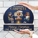 Family,Camping,Campsite,Happy - Camping Family Making Memories 3D Effect - Personalized Custom Shaped Wood Sign