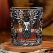 Gift For Yourself, Gift For Men - Camping Hiking Adventures - Personalized Whiskey Glass