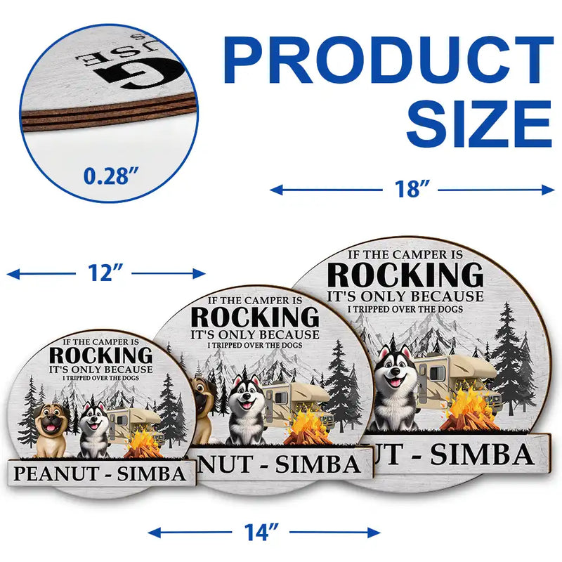 Gift For Couples,Dog Lovers,Dog Couple,Funny - Camping I Tripped Over The Dog - Personalized Custom Shaped Wood Sign