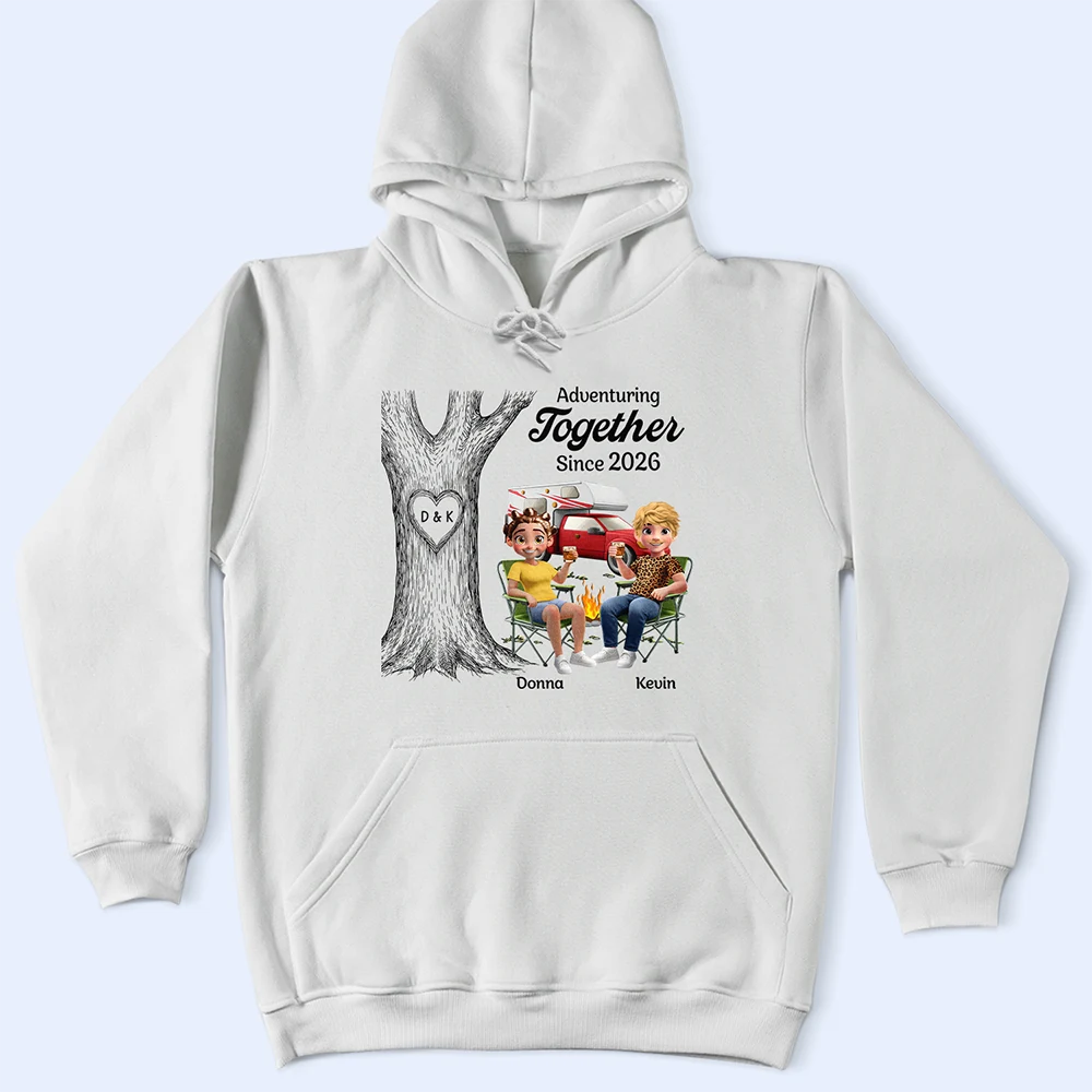 Gift For Couples, Gift For Husband, Gift For Wife, Gift For Boyfriend, Gift For Girlfriend, Camping, Campsite, Happy - Camping Partners For Life - Personalized T Shirt