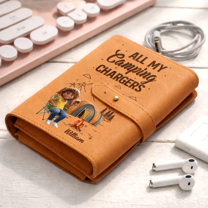 custom mens leather charging backpack Camping Woman Man All My Charging Shit