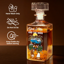 Pet Couple, Camping, Campsite, Happy - Camping You And Me And The Dogs - Personalized Square Whiskey Bottle