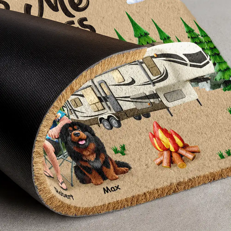 Camping,Campsite,Gift For Couples,Dog Couple,Pet Couple,Couple's Hobby,Happy - Camping You & Me And The Dogs - Personalized Coconut Doormat