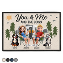 Gift For Couples,Gift For Husband,Gift For Wife,Gift For Boyfriend,Gift For Girlfriend,Camping,Campsite,Happy - Camping You & Me And The Dogs 3D Effect - Personalized Doormat