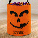Top Market,Playful,Halloween,Gift For Kids,Icon - Candy Bag For Kids Scary Pumpkin Face Custom Name - Personalized Glowing Halloween Basket
