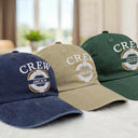 Pontoon, Confident, Gift For Men, Gift For Yourself, Outdoor Decor, Icon - Captain First Mate Sailing Boat - Personalized Vintage Washed Denim Cap