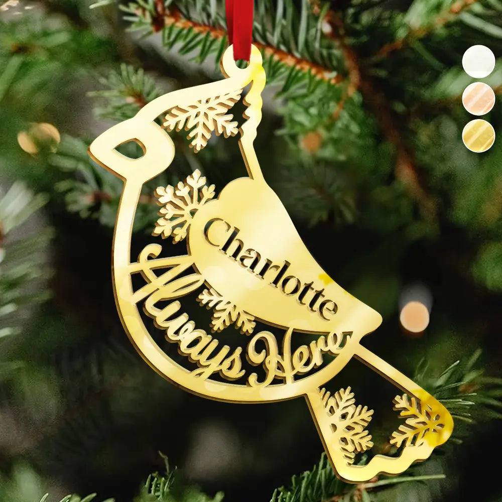 Cardinal Bird Always Here - Personalized DIY Mirror Acrylic Ornament