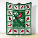 Gift For Yourself,Gift For Women,Gift For Men,Memorial,Sad - Cardinal Bird A Hug From Heaven - Personalized Fleece Blanket, Sherpa Blanket