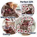 Gift For Yourself,Gift For Women,Gift For Men,Memorial,Sad - Cardinal Bird A Hug From Heaven - Personalized Fleece Blanket, Sherpa Blanket