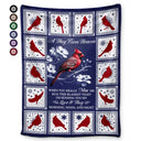 Gift For Yourself,Gift For Women,Gift For Men,Memorial,Sad - Cardinal Bird A Hug From Heaven - Personalized Fleece Blanket, Sherpa Blanket