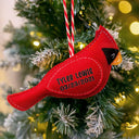 Family, Memorial, Christmas, Sad - Cardinal Bird Memorial Family Mom Dad - Personalized Wool Felt Ornament