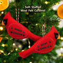 Memorial, Christmas, Sad, Pet Lovers - Cardinal Bird Memorial Pet Loss Dog Cat - Personalized Wool Felt Ornament