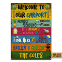 Carport Welcome Grilling Chilling Custom Classic Metal Signs