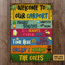 Carport Welcome Grilling Chilling Custom Classic Metal Signs