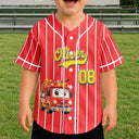 Cartoon Dinosaur Vehicles For Kids - Personalized Baseball Jersey Shirt