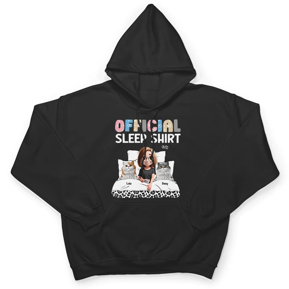 Gift For Women,Cat Lovers,Cat Mom,Pet Lovers,Pet Mom - Cat Mom Official Sleep Shirt - Personalized T Shirt
