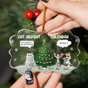 Christmas,Cat Lovers,Cat Mom,Cat Dad,Funny - Cat Advent Calendar - Personalized Medallion Glass Ornament