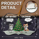 Christmas,Cat Lovers,Cat Mom,Cat Dad,Funny - Cat Advent Calendar - Personalized Medallion Glass Ornament