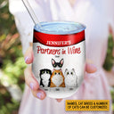 Cat Lovers, Wine Lovers, A Woman Cannot Survive Custom Wine Tumbler