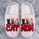 Christmas, Cat Lovers, Cat Mom - Cat Mom 3D Effect - Personalized Fluffy Slippers