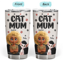 Pet Lovers, Pet Mom, Cat Lovers, Cat Mom, Happy - Cat Mom Cat Mum 3D Effect - Personalized Tumbler