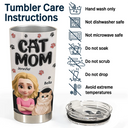 Pet Lovers, Pet Mom, Cat Lovers, Cat Mom, Happy - Cat Mom Cat Mum 3D Effect - Personalized Tumbler