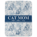 Cat Lovers,Cat Mom,Gift For Women,Gift For Yourself,Christmas,Happy - Cat Mom Chinoiserie Toile Cat - Personalized Fleece Blanket, Sherpa Blanket