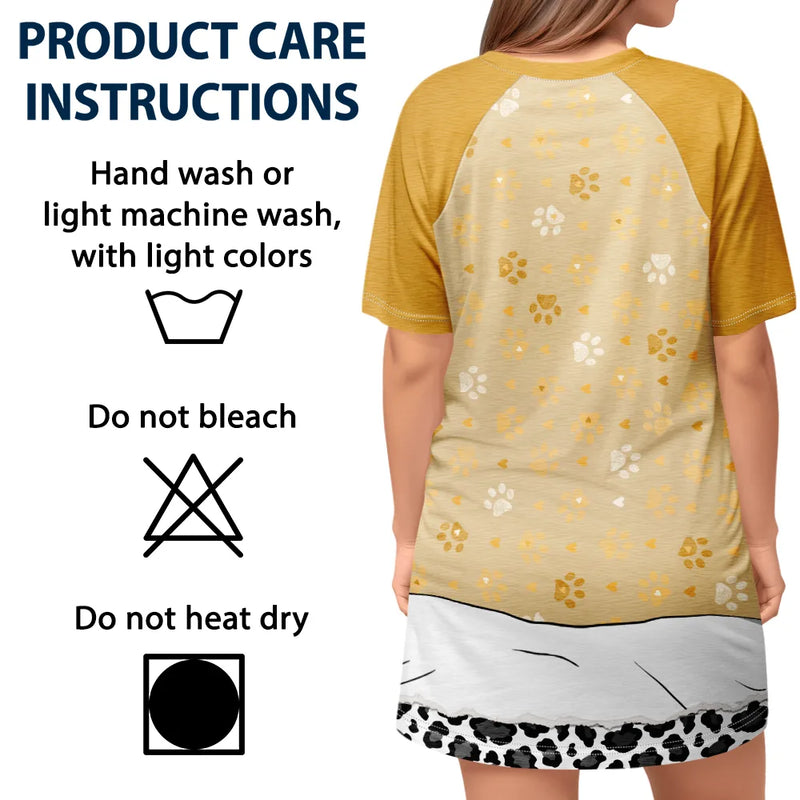 Gift For Yourself,Gift For Women,Cat Lovers,Cat Mom,Pet Lovers,Pet Mom - Cat Mom Official Sleep Tee - Personalized Women's Sleep Tee