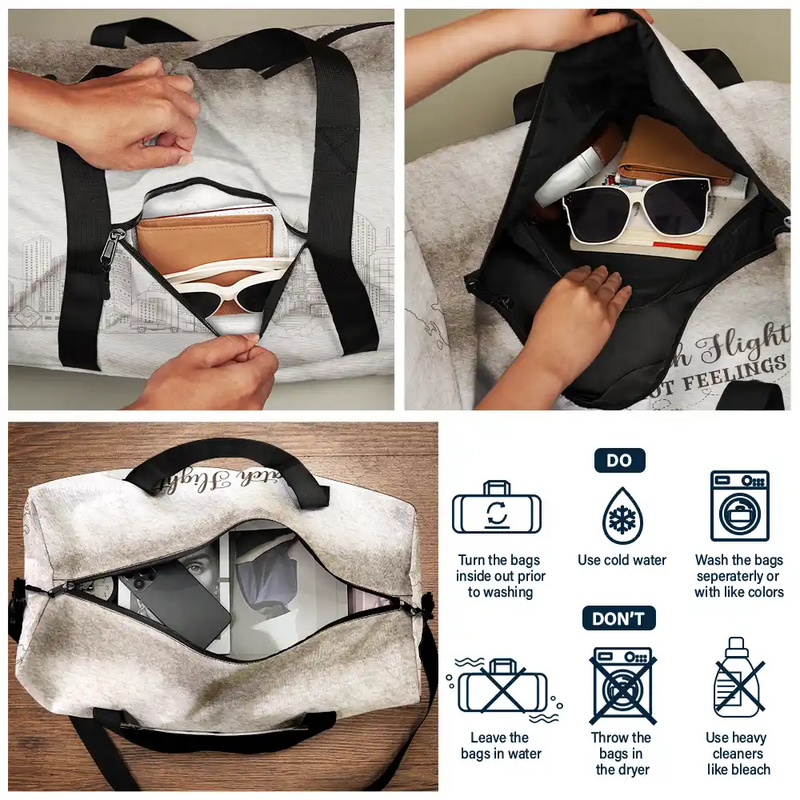 Gift For Bestie, Gift For Women, Summer, Happy, Cruising - Catch Flights Not Feelings - Personalized Duffle Bag