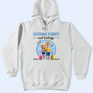 Gift For Couples,Gift For Husband,Gift For Wife,Gift For Boyfriend,Gift For Girlfriend,Travel - Catching Flights And Feelings Travel Couple 3D Effect - Personalized T Shirt